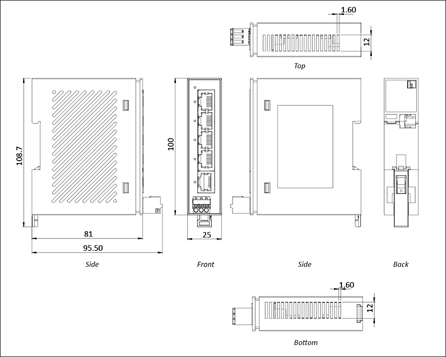  Industrial 5-port Gigabit Ethernet Unmanaged Switches