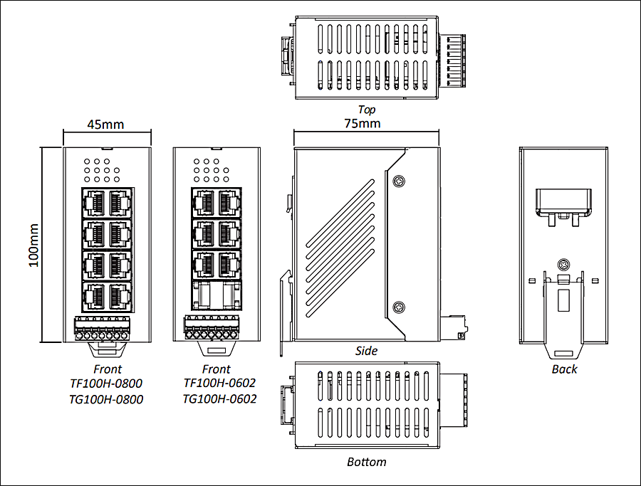  Industrial grade unmanaged 8 ports Etherenet switch