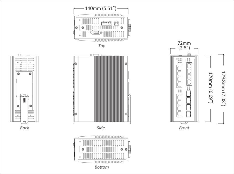 ex73900 mechanical dimensions